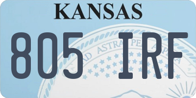 KS license plate 805IRF