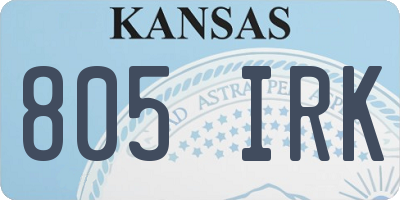 KS license plate 805IRK
