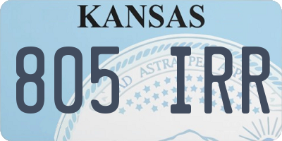 KS license plate 805IRR