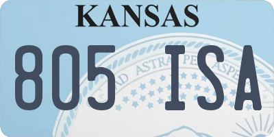 KS license plate 805ISA