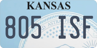 KS license plate 805ISF