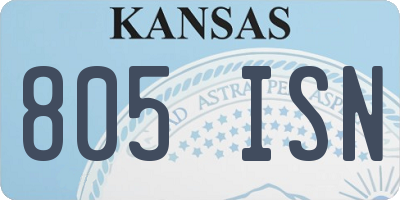 KS license plate 805ISN