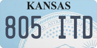KS license plate 805ITD
