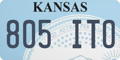 KS license plate 805ITO
