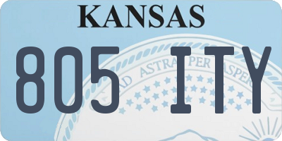 KS license plate 805ITY