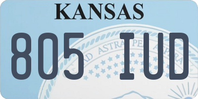 KS license plate 805IUD