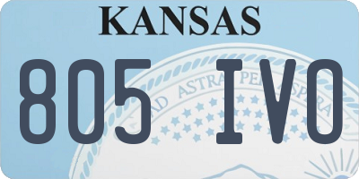 KS license plate 805IVO