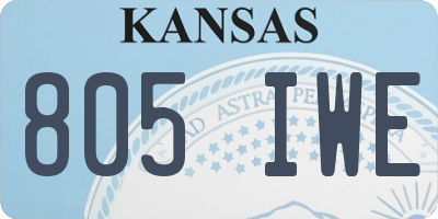 KS license plate 805IWE