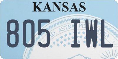 KS license plate 805IWL