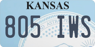 KS license plate 805IWS