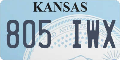 KS license plate 805IWX