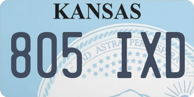 KS license plate 805IXD