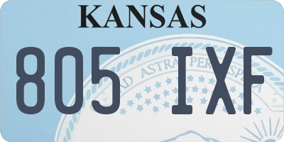 KS license plate 805IXF
