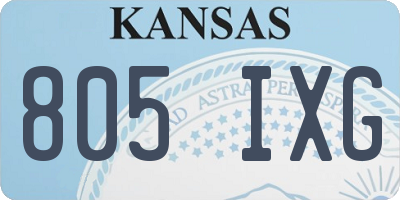 KS license plate 805IXG