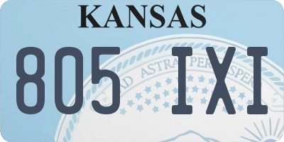 KS license plate 805IXI