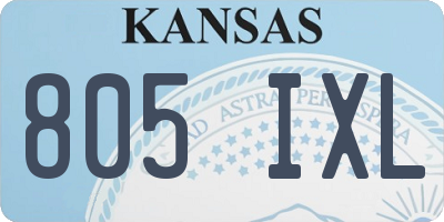 KS license plate 805IXL