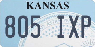 KS license plate 805IXP
