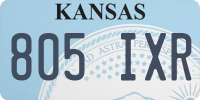 KS license plate 805IXR