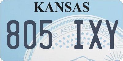 KS license plate 805IXY