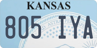 KS license plate 805IYA
