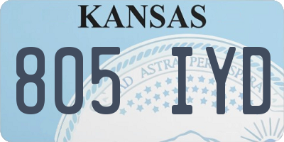KS license plate 805IYD