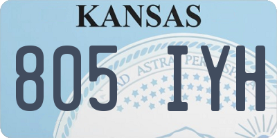 KS license plate 805IYH