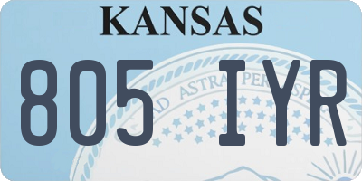 KS license plate 805IYR