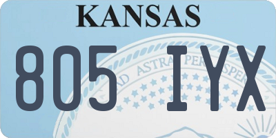 KS license plate 805IYX