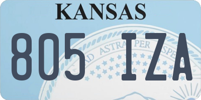 KS license plate 805IZA
