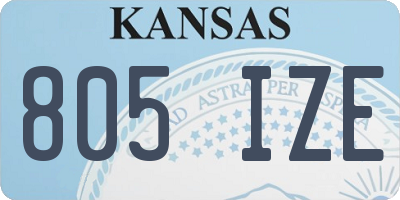 KS license plate 805IZE