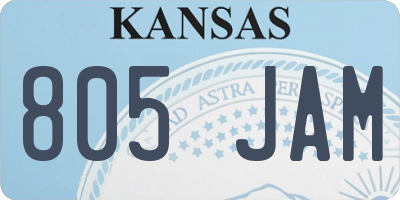KS license plate 805JAM