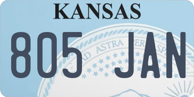 KS license plate 805JAN