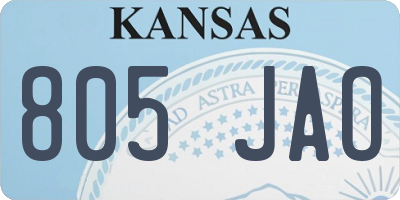 KS license plate 805JAO
