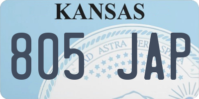 KS license plate 805JAP