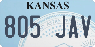 KS license plate 805JAV