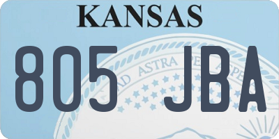 KS license plate 805JBA