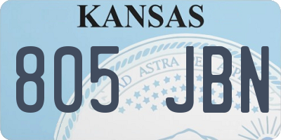 KS license plate 805JBN