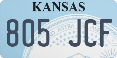 KS license plate 805JCF