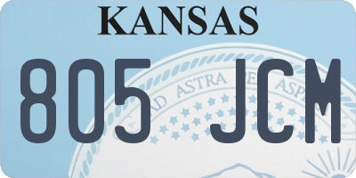 KS license plate 805JCM