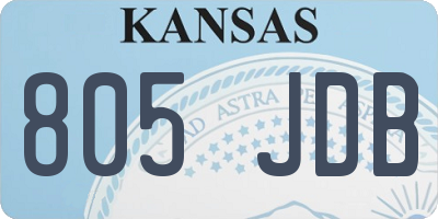 KS license plate 805JDB