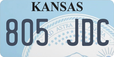 KS license plate 805JDC