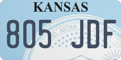 KS license plate 805JDF
