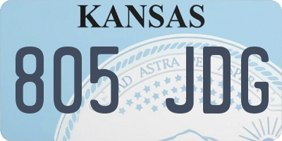 KS license plate 805JDG