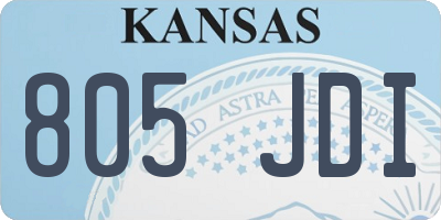 KS license plate 805JDI