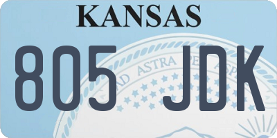 KS license plate 805JDK