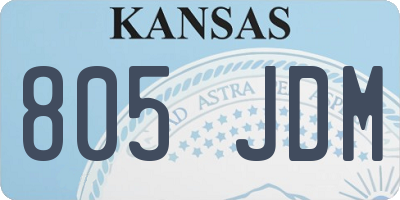 KS license plate 805JDM