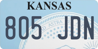 KS license plate 805JDN