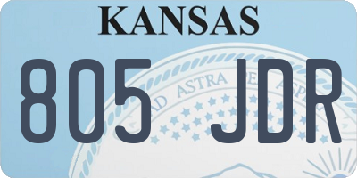 KS license plate 805JDR