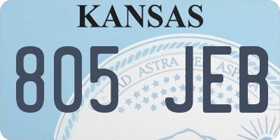 KS license plate 805JEB