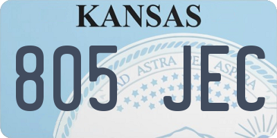 KS license plate 805JEC